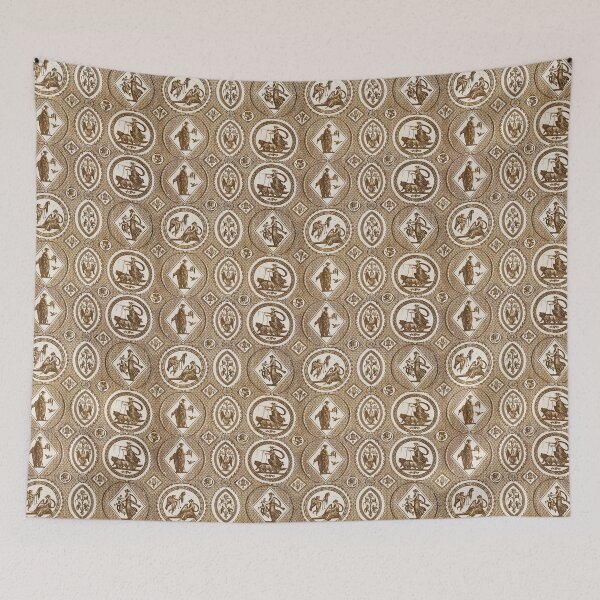 Item preview, Classy Vintage Medallion Brown Toile Pattern designed and sold by tanjica.