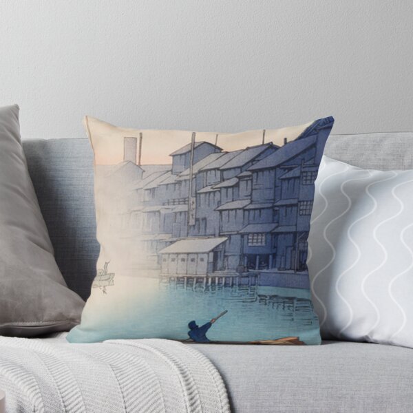 Item preview, Morning at Dotonbori Osaka - Hasui Kawase Vintage Shin-hanga Japanese Woodblock Print designed and sold by vekotpu.
