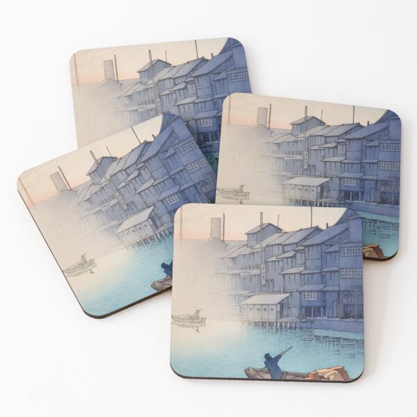 Item preview, Morning at Dotonbori Osaka - Hasui Kawase Vintage Shin-hanga Japanese Woodblock Print designed and sold by vekotpu.