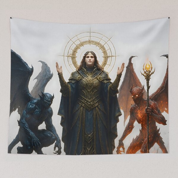 Item preview, Divine Woman Surrounded By Demonic Figures designed and sold by PandaTShirtShop.