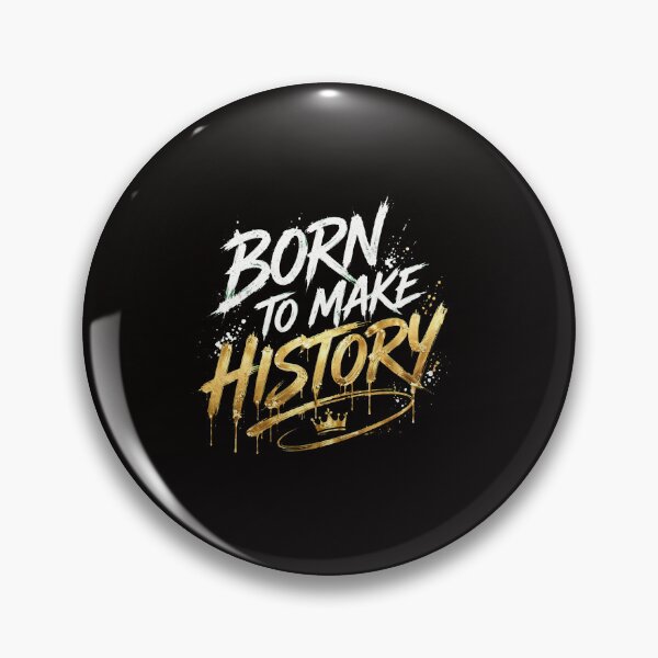 Item preview, BORN TO MAKE HISTORY - White and Gold Brush Motivational Luxury Streetwear designed and sold by VYBE DARK Studio.