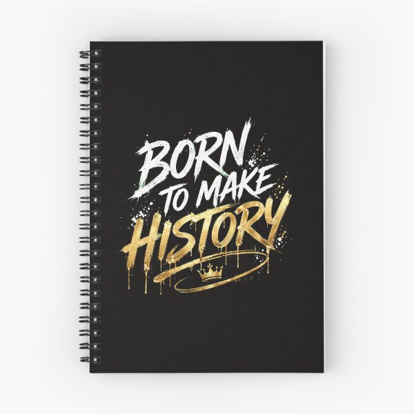 Item preview, BORN TO MAKE HISTORY - White and Gold Brush Motivational Luxury Streetwear designed and sold by VYBE DARK Studio.