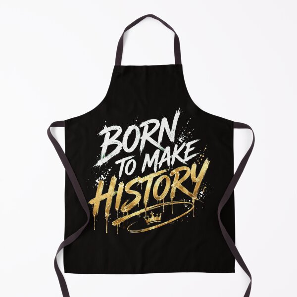 Item preview, BORN TO MAKE HISTORY - White and Gold Brush Motivational Luxury Streetwear designed and sold by LunaGlow Studio.