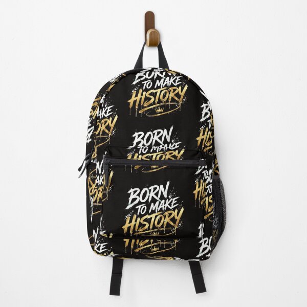 Item preview, BORN TO MAKE HISTORY - White and Gold Brush Motivational Luxury Streetwear designed and sold by VYBE DARK Studio.