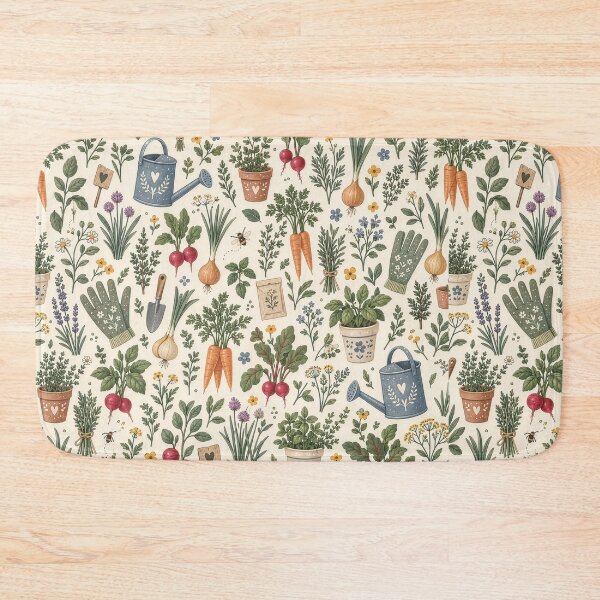 Item preview, Cottage Garden Gardening Seamless Pattern designed and sold by divifillius.