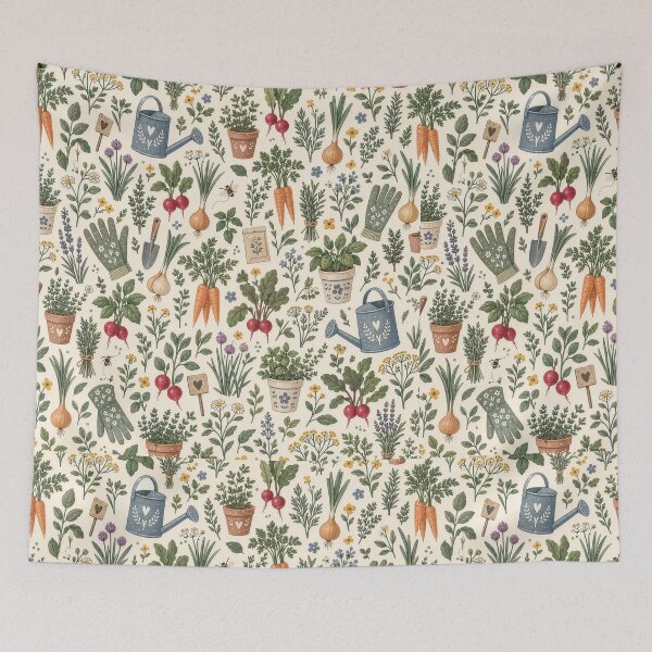 Item preview, Cottage Garden Gardening Seamless Pattern designed and sold by divifillius.