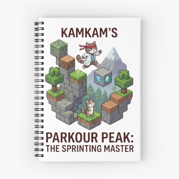 Item preview, Kamkam's Parkour Peak: The Sprinting Master Pixel Art - Cute Ninja Cat Gamer Design designed and sold by PetalsPaws.
