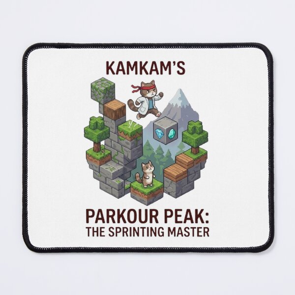 Item preview, Kamkam's Parkour Peak: The Sprinting Master Pixel Art - Cute Ninja Cat Gamer Design designed and sold by PetalsPaws.