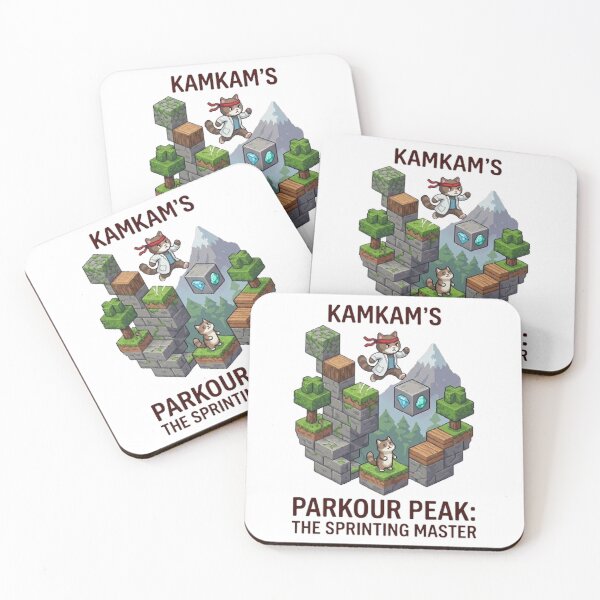 Artikelvorschau, Kamkams Parkour-Gipfel: Der Sprintmeister – Pixel-Art-Design für ein niedliches Ninja-Katzen-Gamer-Design entworfen und verkauft von PetalsPaws.