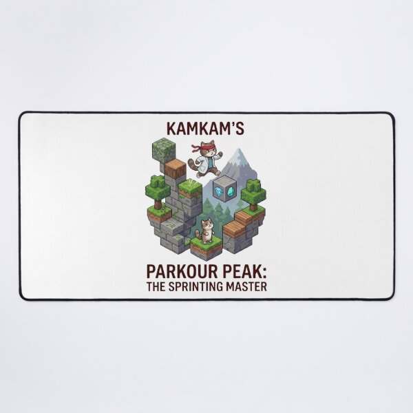 Item preview, Kamkam's Parkour Peak: The Sprinting Master Pixel Art - Cute Ninja Cat Gamer Design designed and sold by PetalsPaws.