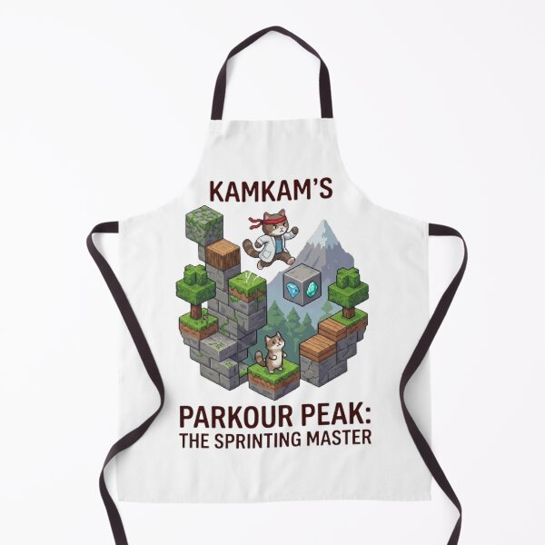 Item preview, Kamkam's Parkour Peak: The Sprinting Master Pixel Art - Cute Ninja Cat Gamer Design designed and sold by PetalsPaws.