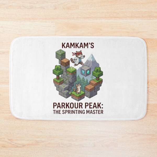 Item preview, Kamkam's Parkour Peak: The Sprinting Master Pixel Art - Cute Ninja Cat Gamer Design designed and sold by PetalsPaws.