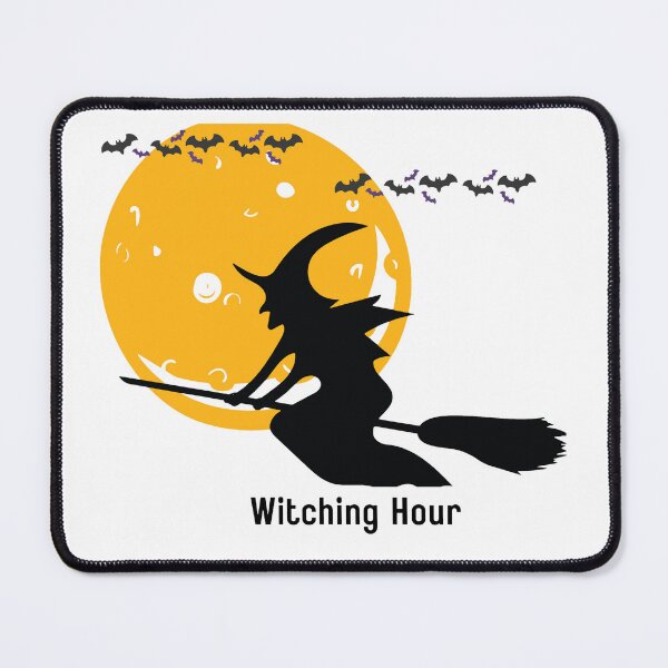 Item preview, Witching Hour Flying Witch Halloween Moon Silhouette designed and sold by ArtisanPrintHk.