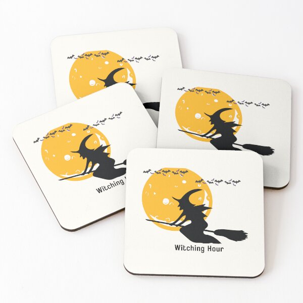 Item preview, Witching Hour Flying Witch Halloween Moon Silhouette designed and sold by ArtisanPrintHk.