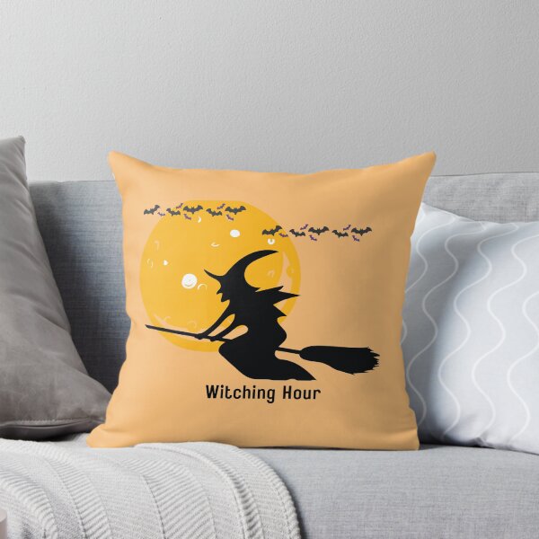 Item preview, Witching Hour Flying Witch Halloween Moon Silhouette designed and sold by ArtisanPrintHk.