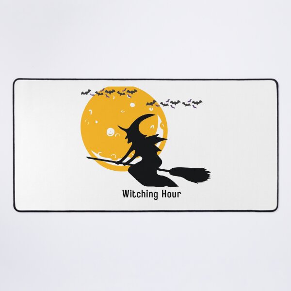 Item preview, Witching Hour Flying Witch Halloween Moon Silhouette designed and sold by ArtisanPrintHk.