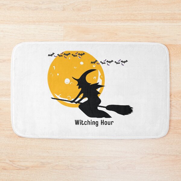 Item preview, Witching Hour Flying Witch Halloween Moon Silhouette designed and sold by ArtisanPrintHk.