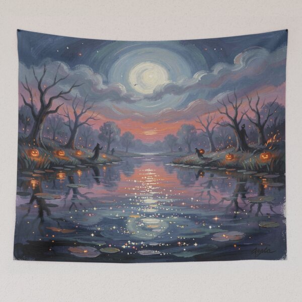 Item preview, Painterly Halloween Moonlight River   designed and sold by FotoworldEdel.