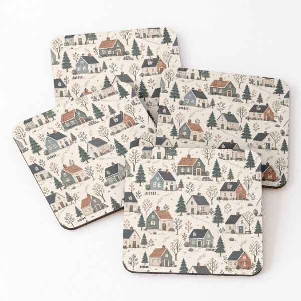 Item preview, Scandinavian Cottagecore Village Pattern designed and sold by divifillius.