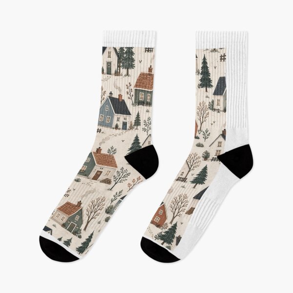 Item preview, Scandinavian Cottagecore Village Pattern designed and sold by divifillius.
