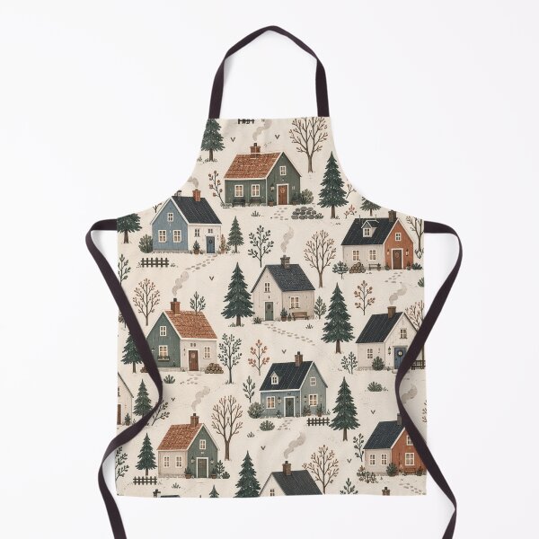Item preview, Scandinavian Cottagecore Village Pattern designed and sold by divifillius.