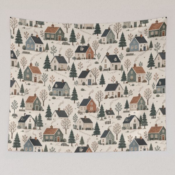 Item preview, Scandinavian Cottagecore Village Pattern designed and sold by divifillius.