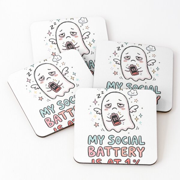 Item preview, My Social Battery Is At 1 Percent Funny Introvert Ghost designed and sold by PANCOSS.
