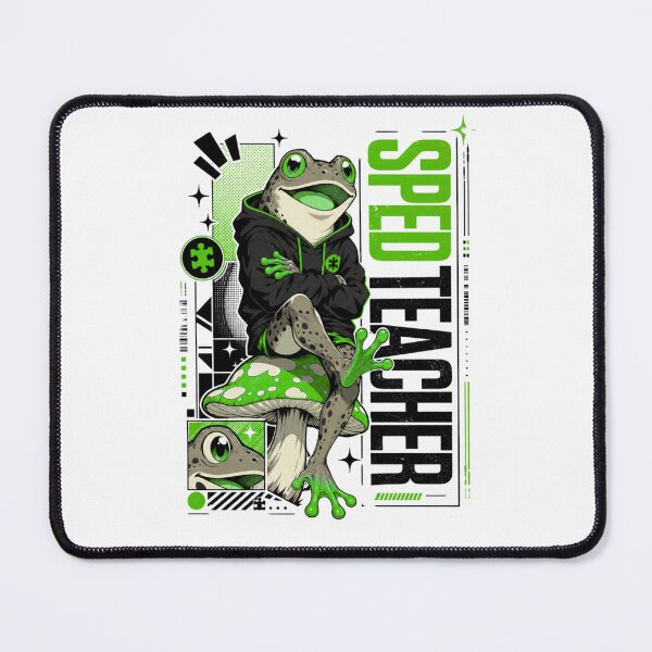 Item preview, SPED Teacher Frog Mushroom Graphic Poster T-Shirt | Funny Special Education Toad Inclusion Teacher Green Gift designed and sold by illeN-Art-World.