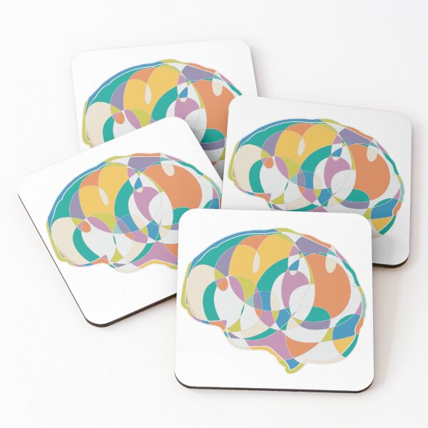 Item preview, Orange & Teal Brain - Abstract Anatomy Mosaic Art designed and sold by iampaulmorris.