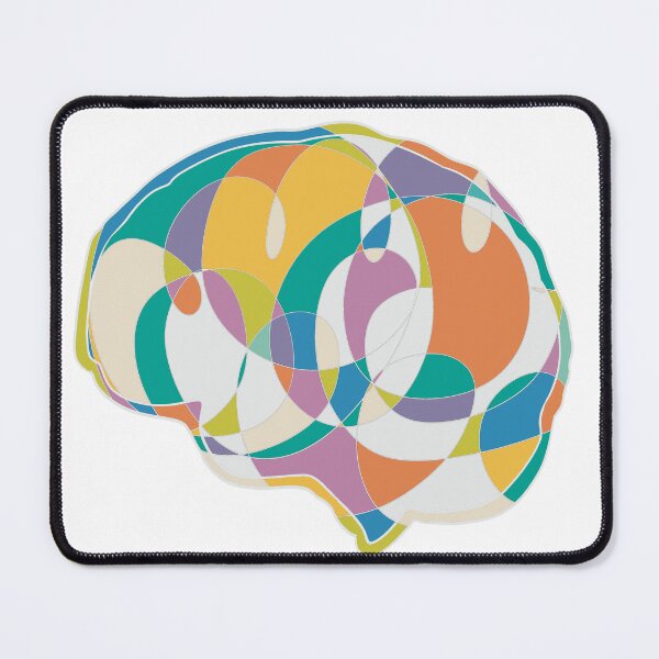 Item preview, Orange & Teal Brain - Abstract Anatomy Mosaic Art designed and sold by iampaulmorris.
