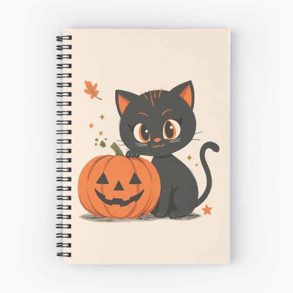 Item preview, Spooky Cute Black Cat with Pumpkin Jack o Lantern Autumn Vibes Gift Classic T-Shirt designed and sold by Lu7u.
