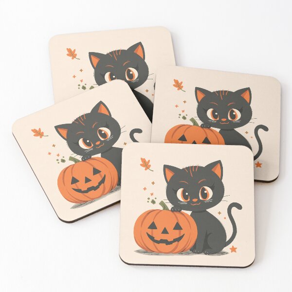 Item preview, Spooky Cute Black Cat with Pumpkin Jack o Lantern Autumn Vibes Gift Classic T-Shirt designed and sold by Lu7u.