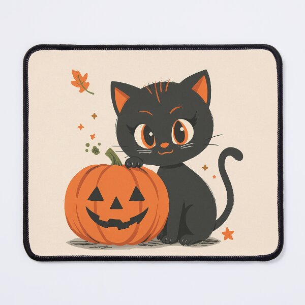 Item preview, Spooky Cute Black Cat with Pumpkin Jack o Lantern Autumn Vibes Gift Classic T-Shirt designed and sold by Lu7u.