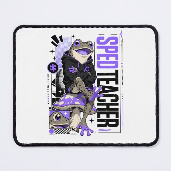 Item preview, PED Teacher Frog Mushroom Graphic Poster T-Shirt | Funny Special Education Toad Inclusion Teacher Purple Gift designed and sold by illeN-Art-World.