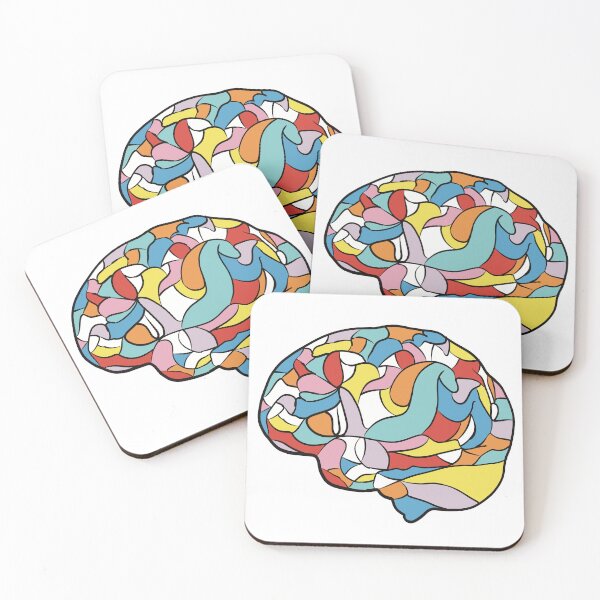 Item preview, Red & Blue Brain - Abstract Anatomy Mosaic Art designed and sold by iampaulmorris.