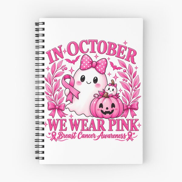 Item preview, October We Wear Pink Breast Cancer Awareness - Cute Halloween Ghost Pink Ribbon designed and sold by Rtcraftani.