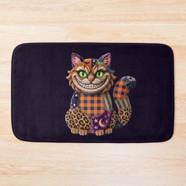 Item preview, Patchwork Cheshire Cat in Faux Chenille Fabric texture designed and sold by Festive Bug.