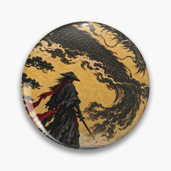 Item preview, Lone Samurai Beneath a Black Dragon Above the Sea designed and sold by MouradStudio.