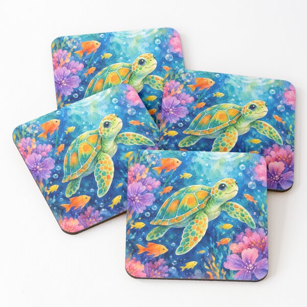 Item preview, Colorful Watercolor Sea Turtle designed and sold by trendspatterns.