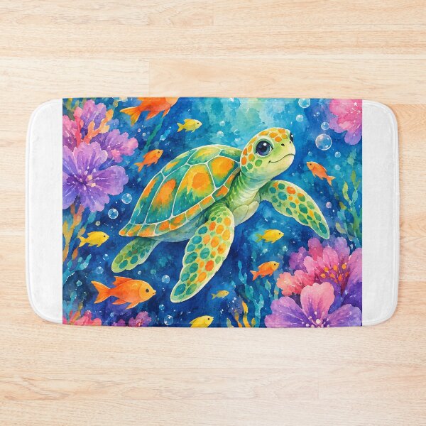 Item preview, Colorful Watercolor Sea Turtle designed and sold by trendspatterns.