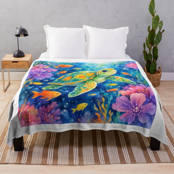 Item preview, Colorful Watercolor Sea Turtle designed and sold by trendspatterns.