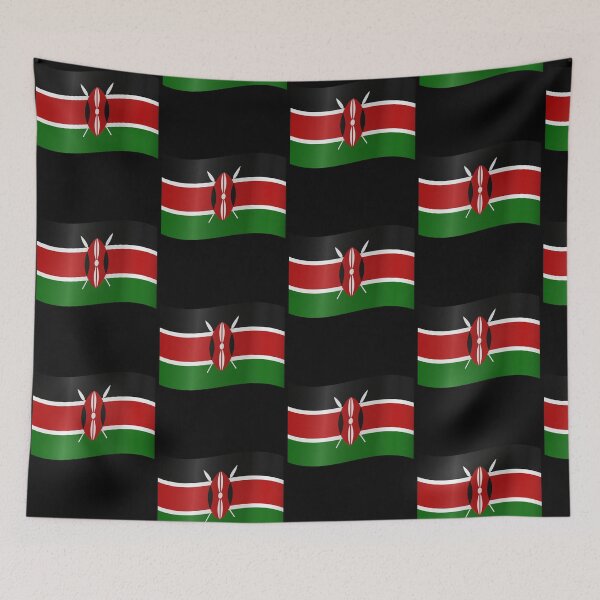 Item preview, Kenyan Waving Flag Kenya Pride Design designed and sold by yazdogs.