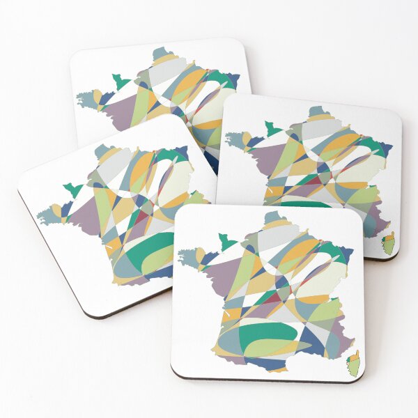 Item preview, Geometric Shard France Map - Colourful Regions Line Art designed and sold by iampaulmorris.