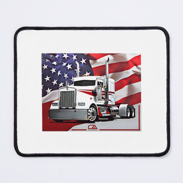 Item preview, Kenworth Truck with American Flag Design Patriotic Truck Art designed and sold by JeremyMcs.