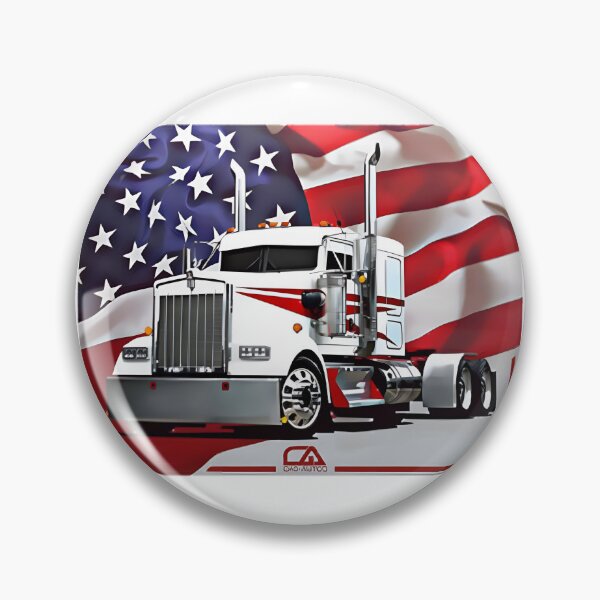 Item preview, Kenworth Truck with American Flag Design Patriotic Truck Art designed and sold by JeremyMcs.