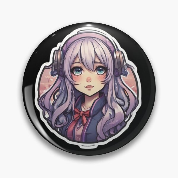 Item preview, Kawaii Music Girl | Purple Hair Anime Headphones designed and sold by bella-rosa87.
