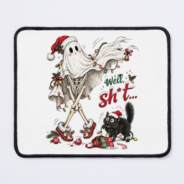 Item preview, Sassy Skeleton Christmas Ghost Festive Holiday Skull designed and sold by wesdesignshop.