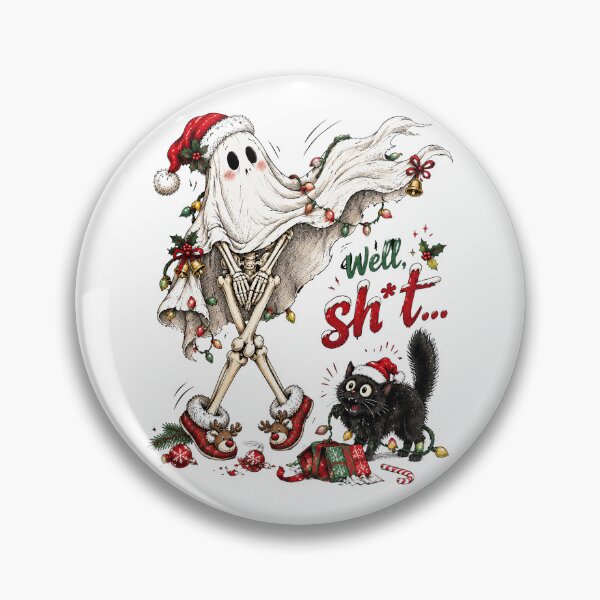 Item preview, Sassy Skeleton Christmas Ghost Festive Holiday Skull designed and sold by wesdesignshop.