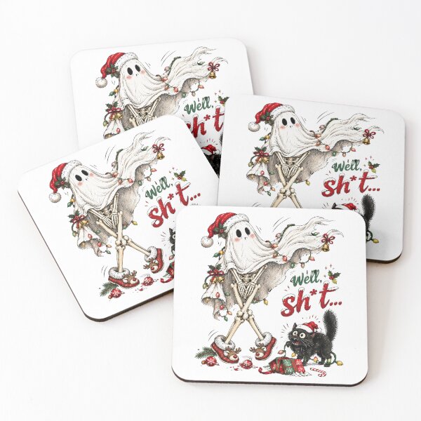 Item preview, Sassy Skeleton Christmas Ghost Festive Holiday Skull designed and sold by wesdesignshop.