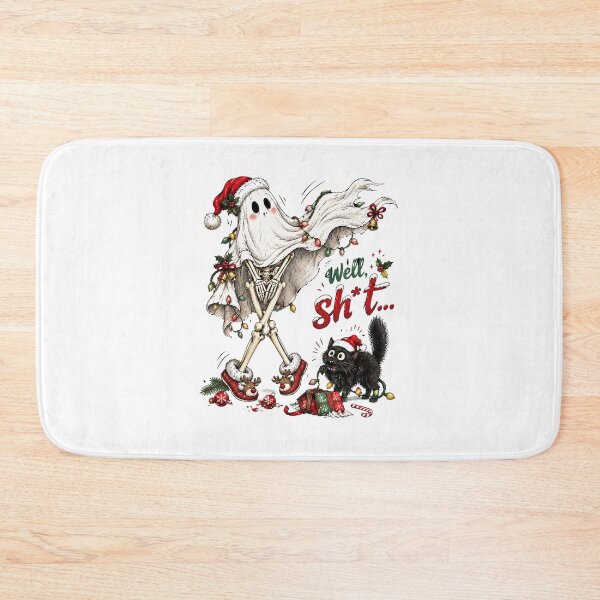 Item preview, Sassy Skeleton Christmas Ghost Festive Holiday Skull designed and sold by wesdesignshop.